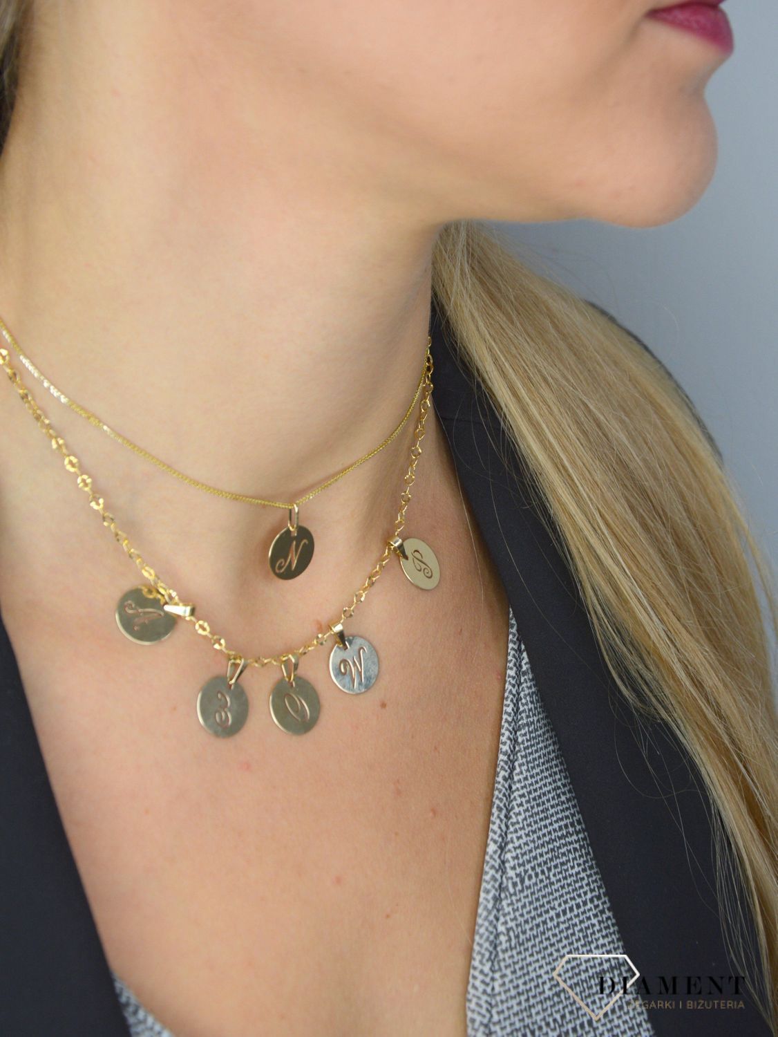 Złoty łańcuszek 585 lisi ogon regulowany 1 mm.jpg